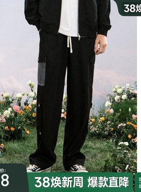 bosie伯喜2025年秋季新款休闲卫裤男情侣百搭工装时尚运动裤子潮