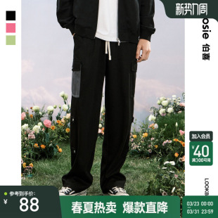 新款 运动裤 休闲卫裤 时尚 子潮 男情侣百搭工装 bosie伯喜2025年秋季