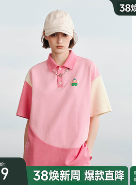 【卓沅同款】小花人bosie伯喜2025年夏新款Polo衫男情侣撞色T恤