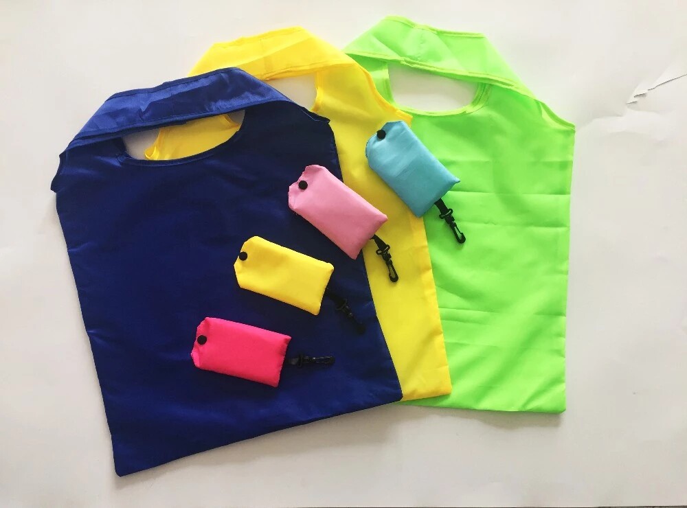 厂家直销糖果色环保手机式扣子购物袋折叠便携定制宣传广告印logo