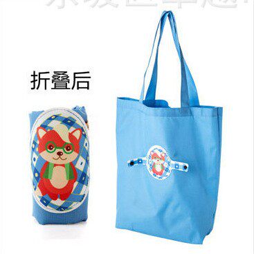卡通时尚手提折叠购物袋 便携可折叠环保袋  可定制logo