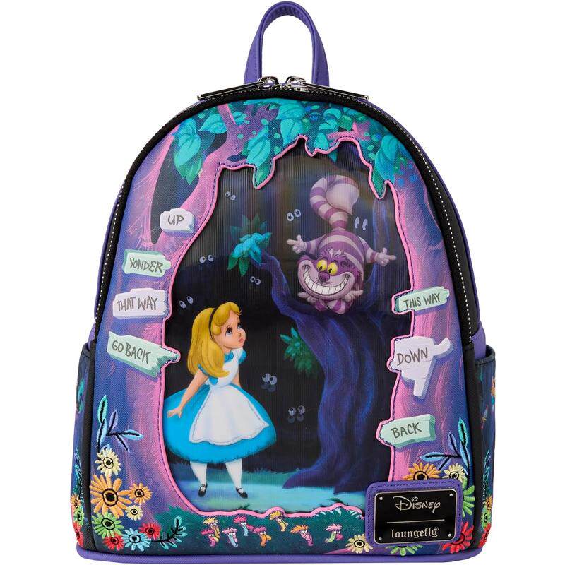 代购Loungefly女士迪士尼双肩包偏光视效设计多口袋收纳轻便携带
