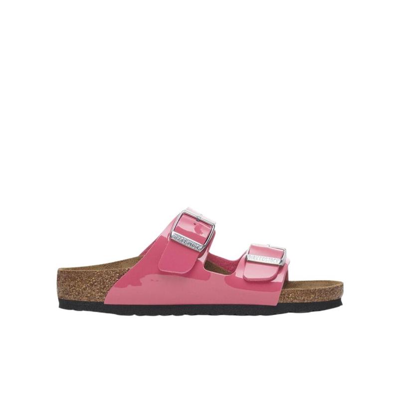 代购Birkenstock青少年男拖鞋透气轻便舒适软底漆皮双扣平跟