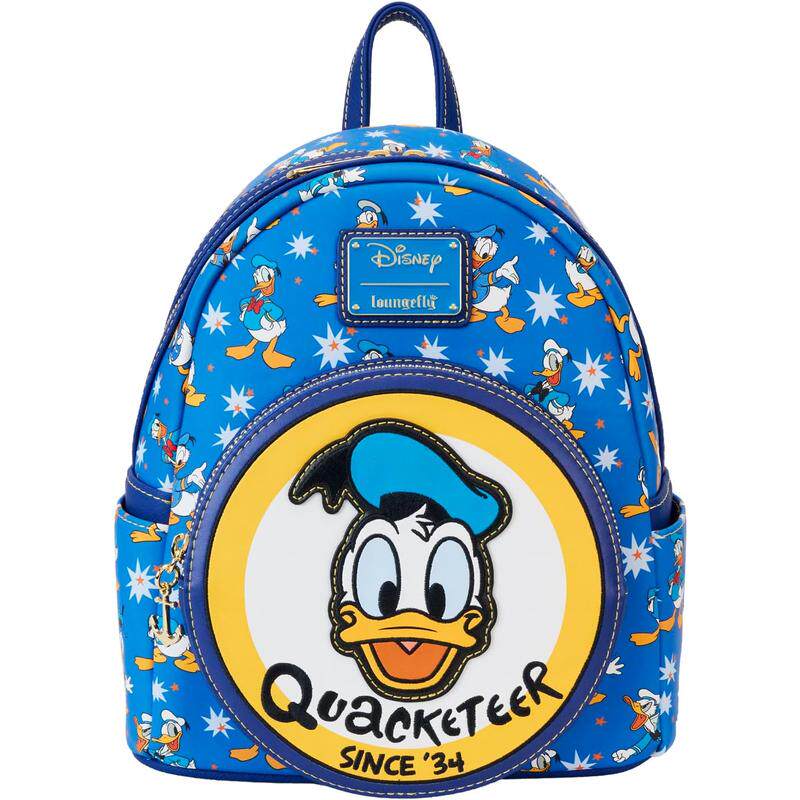 代购Loungefly男女迪士尼双肩包前袋拉链收纳侧边口袋