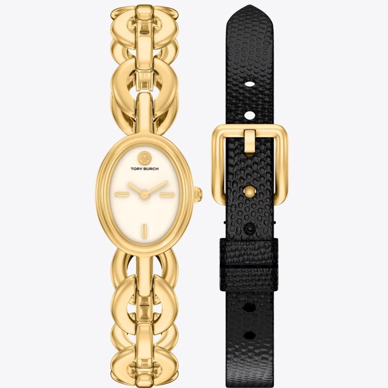 海外代购Tory Burch/汤丽柏琦女士手表欧美腕表双表带替换