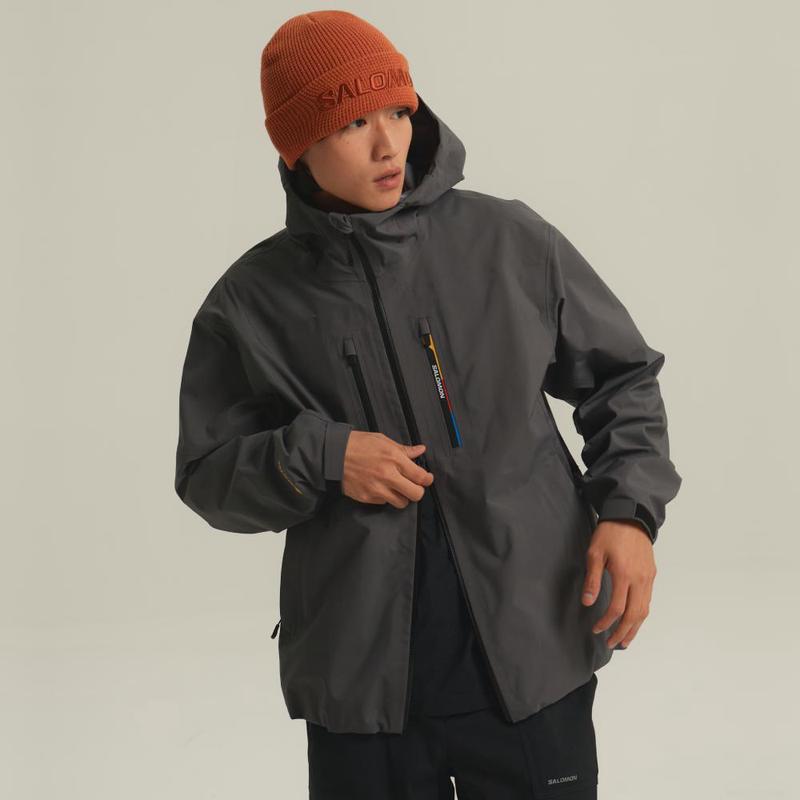 代购SALOMON萨洛蒙男士冲锋衣防水防风保暖户外外套连帽长袖软壳