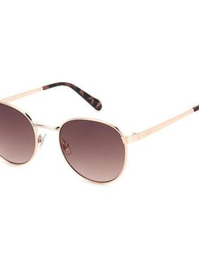 代购Fossil化石女士太阳镜金属框圆形全框渐变镜片出行驾驶墨镜