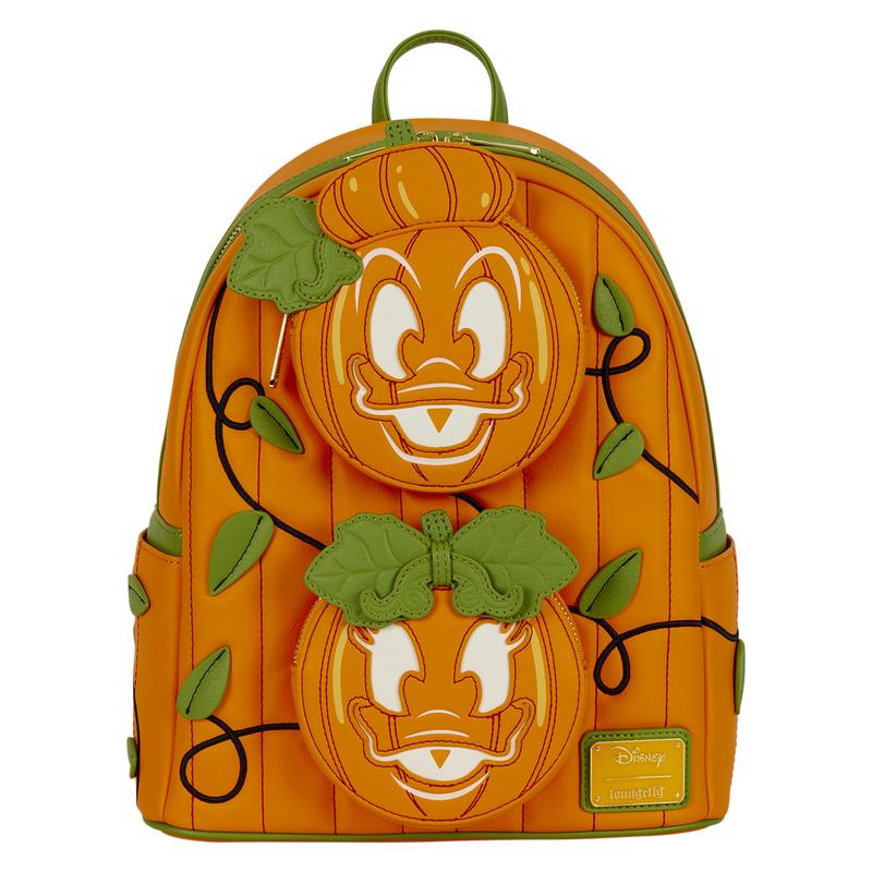 代购代购Loungefly唐老鸭唐纳德与黛西南瓜灯限量发光迷你双肩包