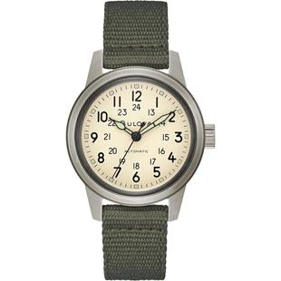 代购BULOVA宝路华男士腕表自动机械复古手表夜光尼龙表带日常佩