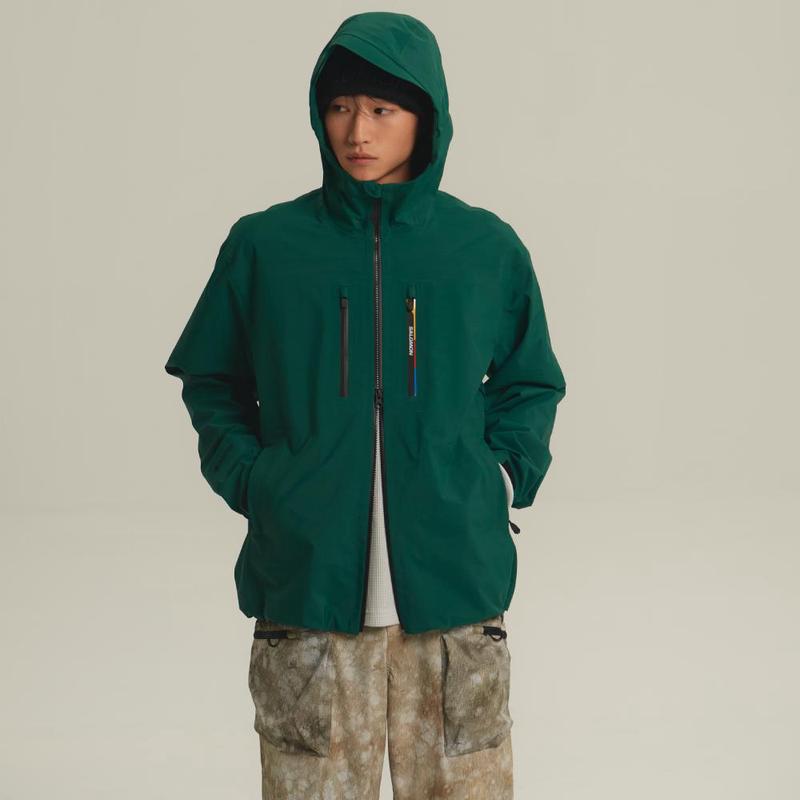 代购SALOMON萨洛蒙女士冲锋衣防水防风透气软壳衣连帽长袖户外夹