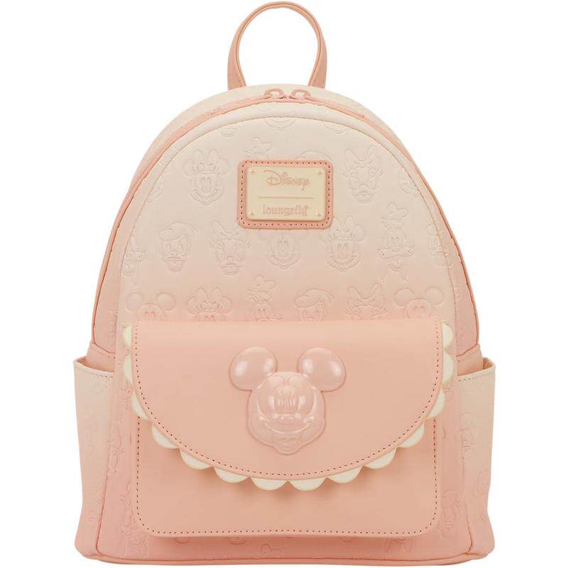 代购Loungefly女士迪士尼双肩包可调节肩带顶部提手前袋翻盖设计