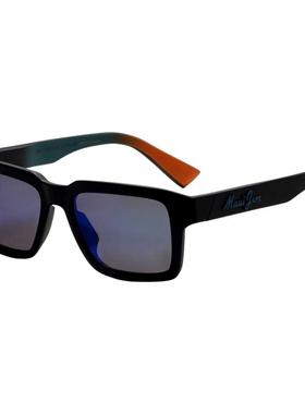 代购MauiJim男士太阳镜偏光防紫外线镜面镀膜高清视野方形蓝色