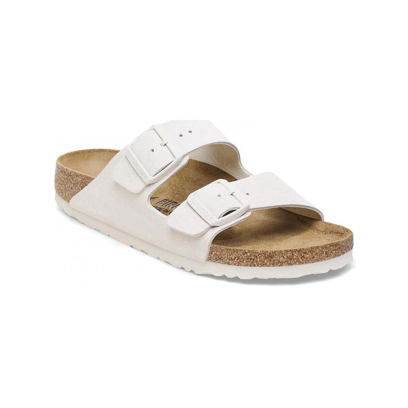 代购Birkenstock女士凉鞋舒适透气轻便易穿脱白色皮革软木底