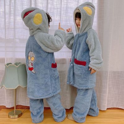 加长秋冬季儿童奥特曼睡衣加厚款