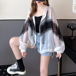 防晒衣女夏季宽松户外透气初中高中学生百搭防晒服薄款开衫外套潮