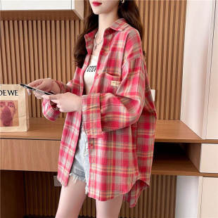 宽松时尚 休闲慵懒风格 大码 新款 洋气减龄上衣 子防晒衬衣外套女夏季