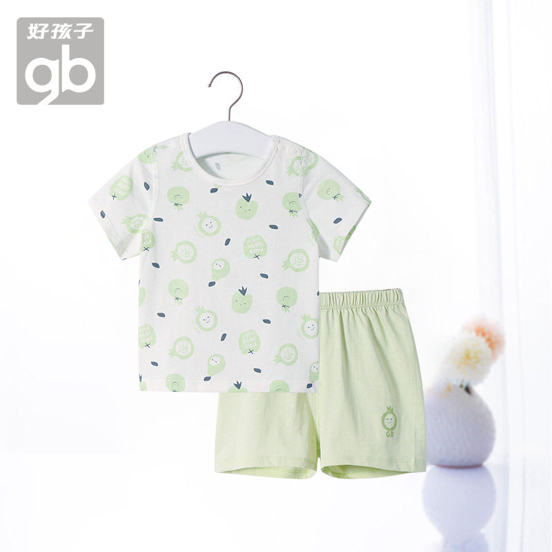 好孩子儿童睡衣短袖套装夏季薄款宝宝空调服男女童纯棉短裤家居服