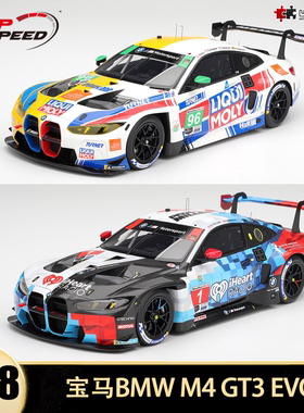 宝马M4 GT3 EVO Paul Miller Racing topspeed 1:18 树脂汽车模型