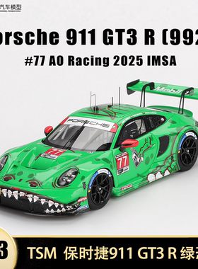 保时捷911 GT3 RS 992 IMSA AO赛车 TSM 1:43 绿恐龙仿真汽车模型