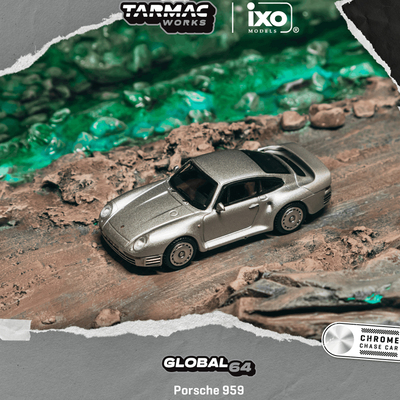 收藏保时捷Porsche 959 TW 1:64 仿真合金汽车模型银