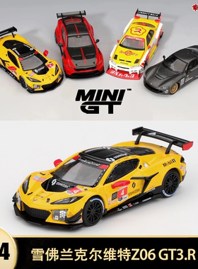 雪佛兰克尔维特Z06 GT3.R #4 IMSA MINIGT 1:64 仿真汽车模型1197