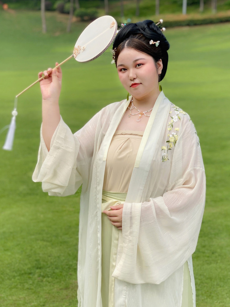 SUI QI NATURAL [RU MENG LING] 원래 대형 HANFU 여성 봄 여름 수 놓은 송나라 바지 향상된 멜빵 송 바지