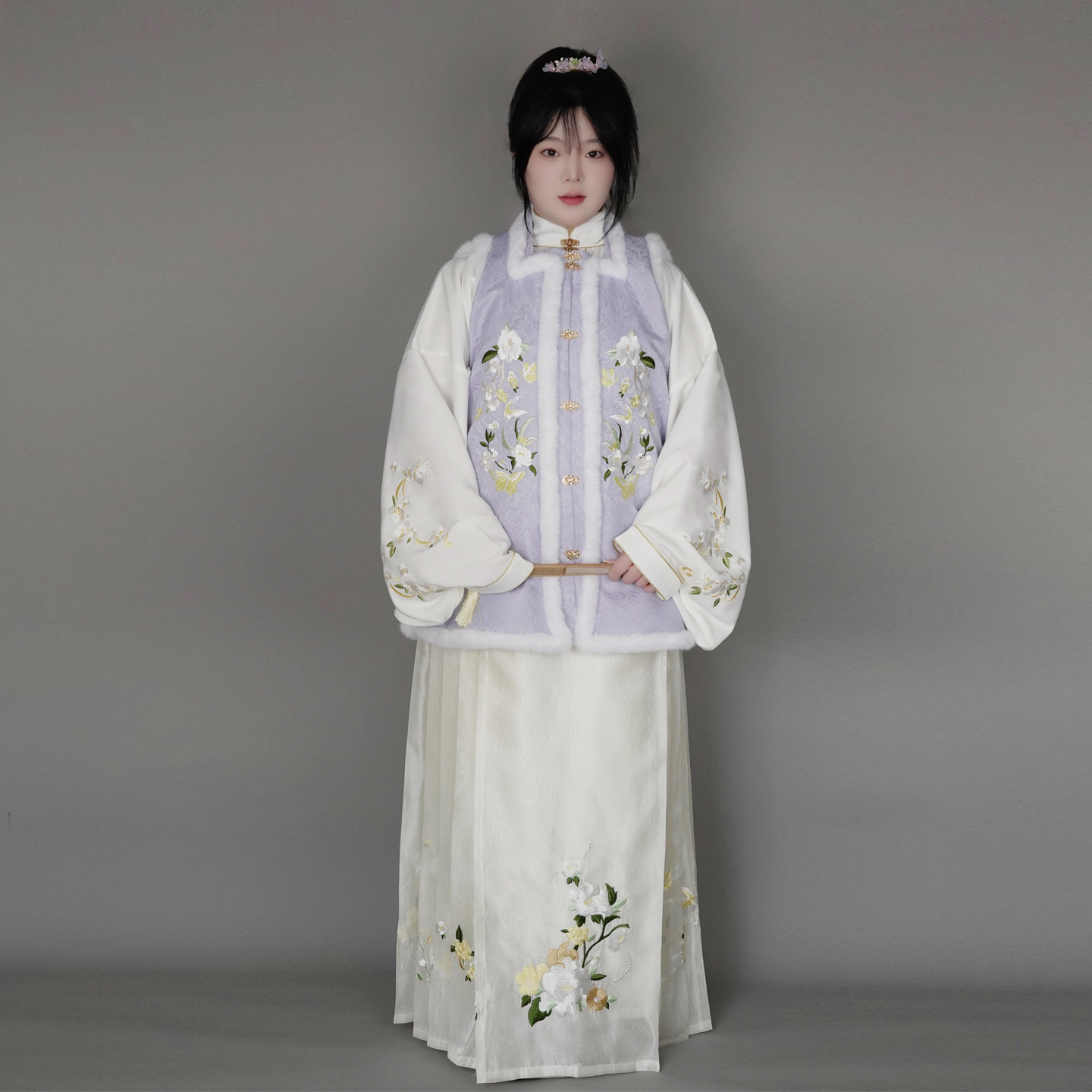 随淇自然大码秋冬汉服绣花比甲