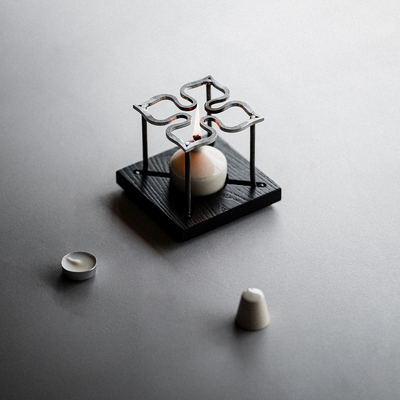 铁艺实木组合便携酒精灯温茶炉