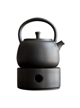 草木祠 陶瓷提梁壶泡茶煮茶带过滤壶蜡烛温茶炉保温底座温茶套装