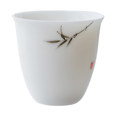 草木祠茶杯手绘陶瓷碗盏功夫