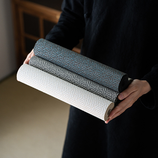 草木寺织物茶席桌旗中国禅宗防水茶席绝缘茶席茶席茶巾