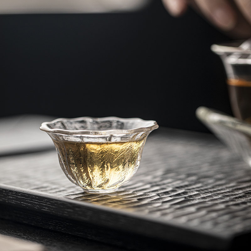 草木祠 锤纹玻璃花口茶杯品茗杯花茶杯茶碗茶盏小杯子茶具清酒杯,餐饮具,茶杯,淘宝优惠券,粉丝福利购,淘宝优惠卷