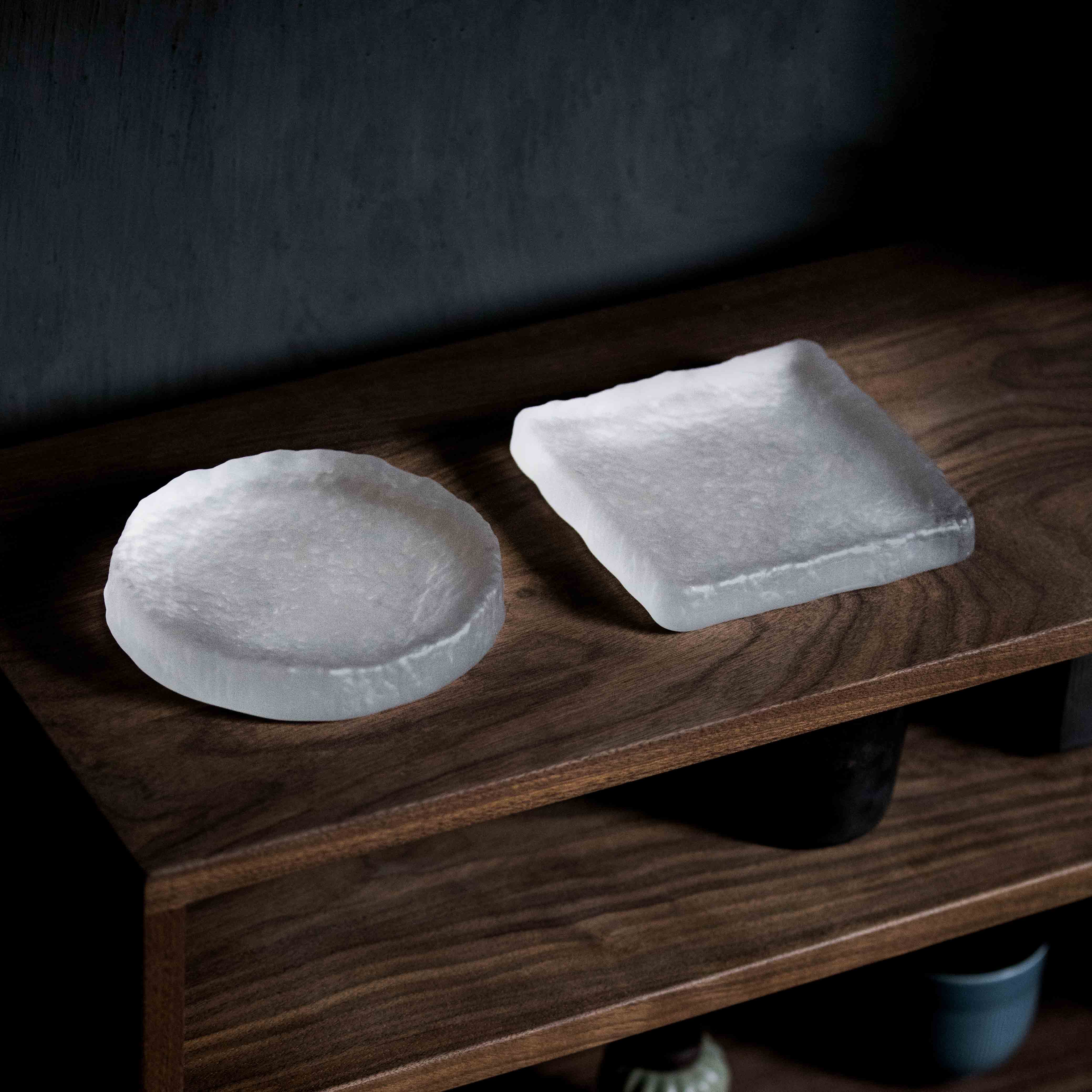 草木祠冰冻烧磨砂玻璃壶承养壶垫