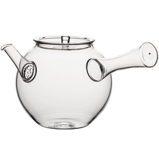 草木祠 耐热玻璃侧把壶 带过滤电陶炉煮茶壶烧水壶泡茶壶大花茶壶