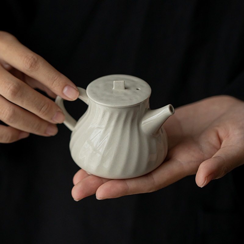 草木祠 陶瓷手工茶壶带过滤孔草木灰泡茶壶 功夫茶具泡茶壶单壶