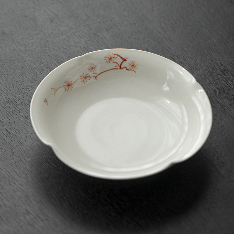 中式禅意国风陶瓷壶承圆形茶盘