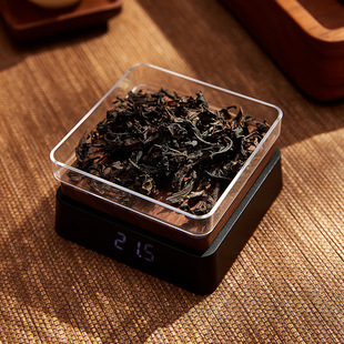 草木祠家用小型电子秤胡桃木高精度电子量茶器复古便携茶叶秤茶则