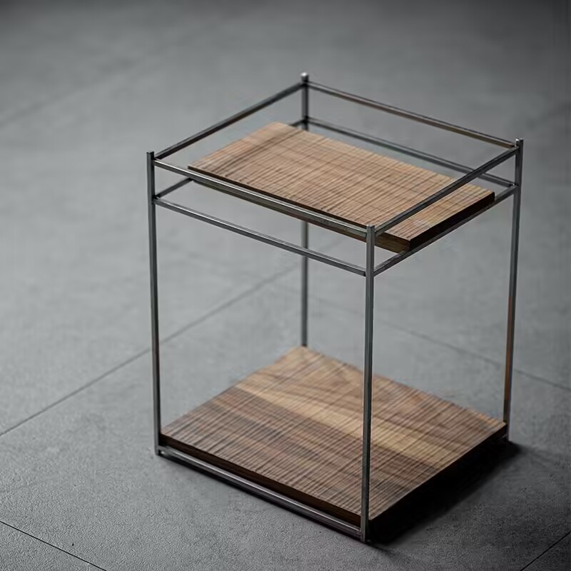 简约高档黑胡桃木304不锈钢茶棚