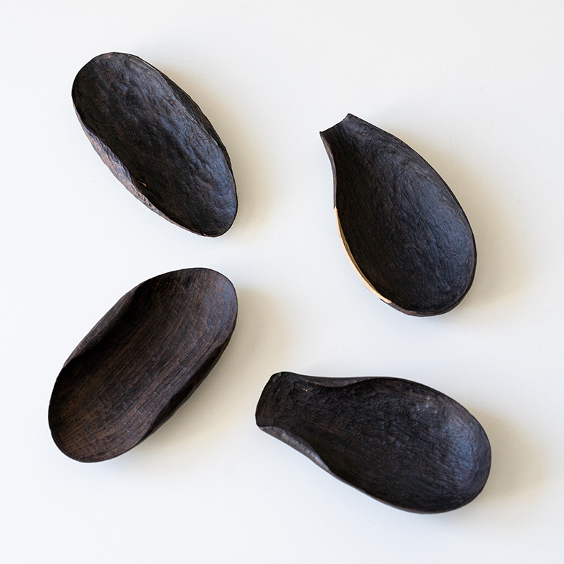 草木祠紫光檀茶则盖置实木折叠