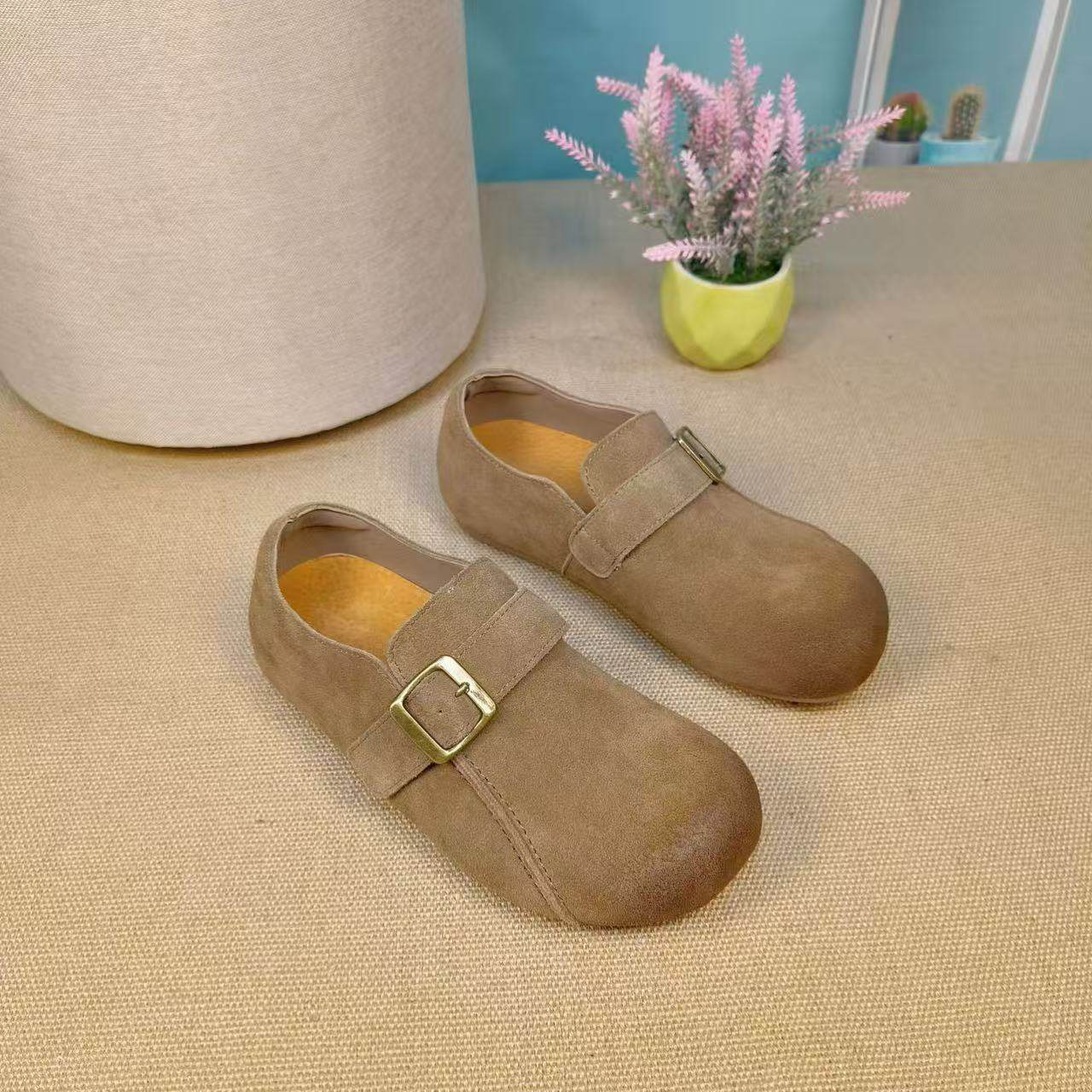 2026春季新款欧货磨砂真皮厚底增高勃肯鞋女复古两穿一脚蹬懒人鞋,女鞋,勃肯鞋/软木鞋,淘宝优惠券,粉丝福利购,淘宝优惠卷