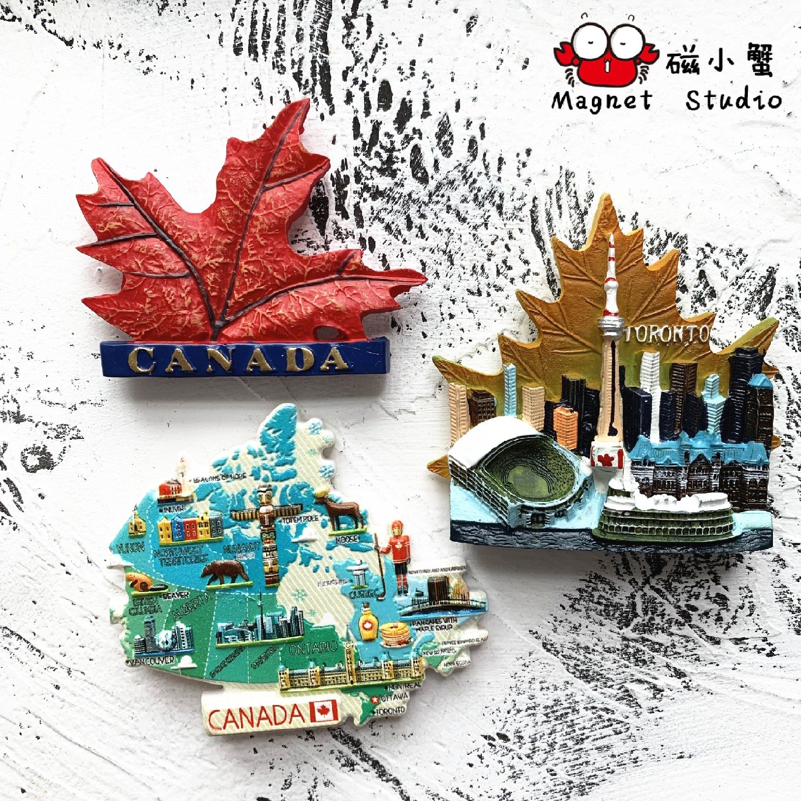 北美加拿大枫叶元素世界各国旅游纪念品冰箱贴磁性贴伴手礼