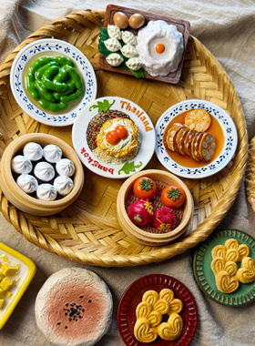 原创冰箱贴泰国打抛饭 饺子板糯米糖藕 山西花馍无锡小笼包蝴蝶酥
