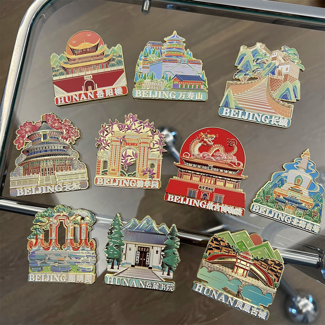 磁小蟹城市纪念冰箱贴精致金属