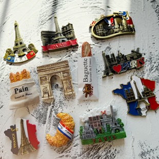 法国冰箱贴巴黎磁贴法式可颂长棍旅游纪念品凯旋门尼斯特色景点