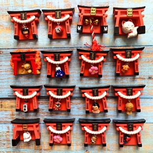 日本冰箱贴日式纪念品京都伏见稻荷狐狸铃铛东京旅游富士山镰仓