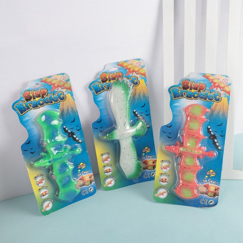 亚马逊恐龙拍拍圈趣味硅胶拍拍彩色飞龙软胶TPR手环解压玩具潮玩