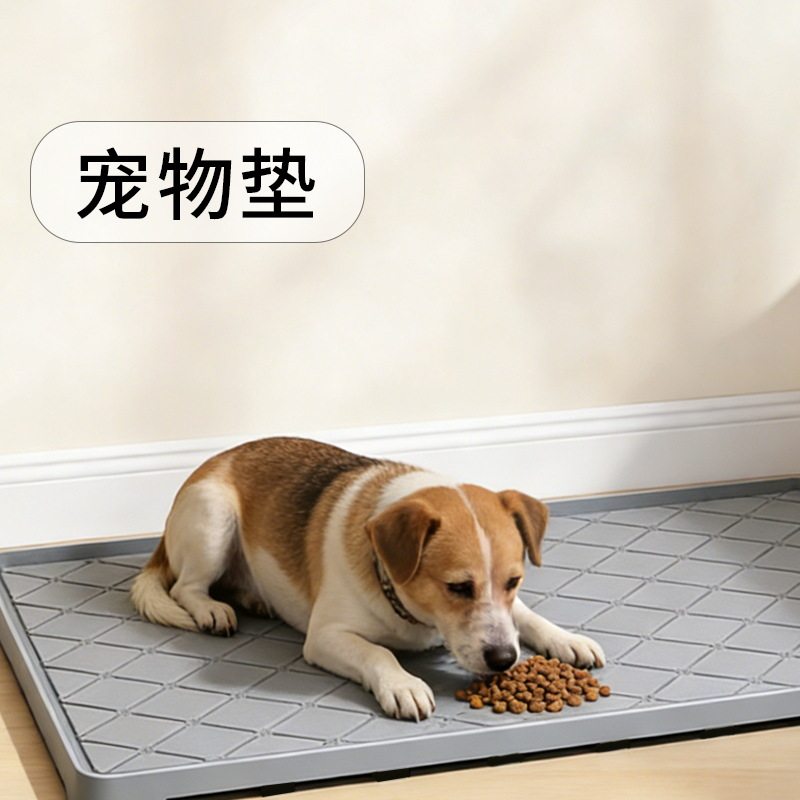 亚马逊新款宠物猫狗蹭脚进食垫防漏猫砂垫易清洁防水食品级硅胶垫