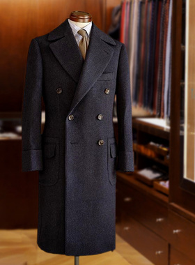 NHO2定制冬季羊毛马球大衣商务中长呢子正装羊绒男士外套polocoat