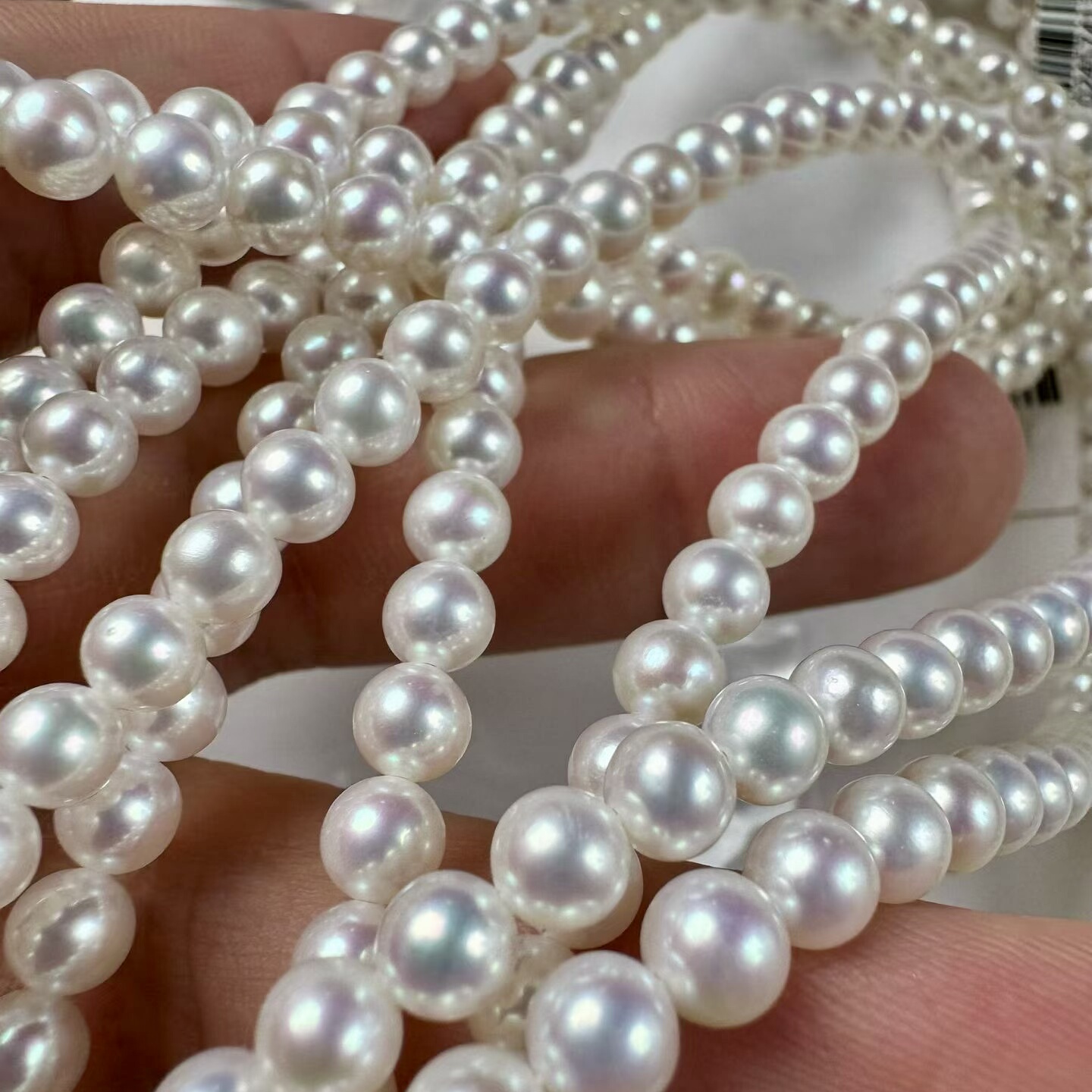 11.18淡水珍珠项链5-6mm小米珠链媲美海水珠光超级亮