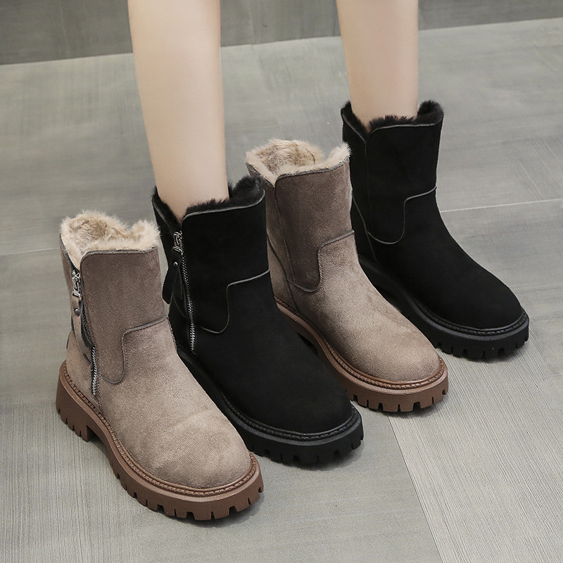 雪地靴女大码棉靴子41一43平底棉鞋2025新款加绒加厚防滑休闲短靴,女鞋,时尚雪地靴,淘宝优惠券,粉丝福利购,淘宝优惠卷